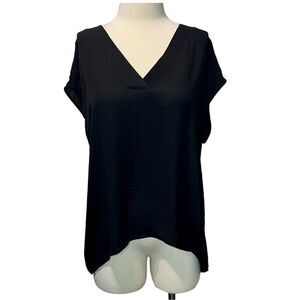 NWT Gina Tricot Black V-Neck Tunic Open Back Size Large - 38